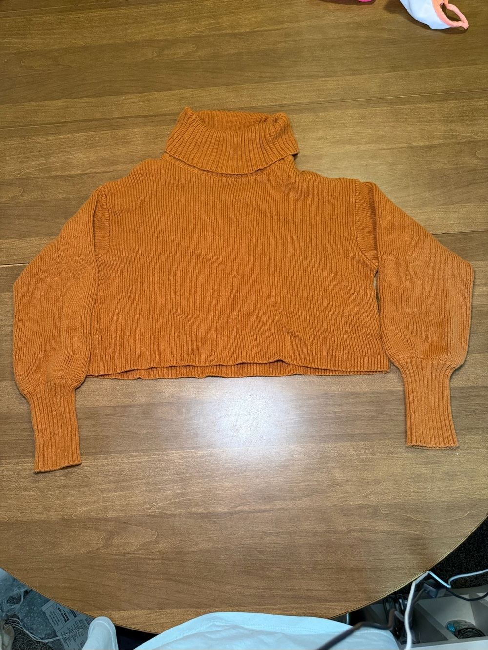 Wild Fable Orange Cropped Turtleneck Sweater - Size Medium
